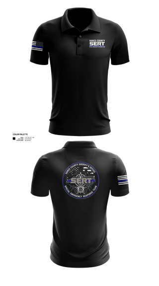 Short Sleeve Performance Polo, Vance County Sheriff Office S.E.R.T, Police, Teamtime, Team time, sublimation, custom sports apparel, team uniforms, spirit wear, spiritwear, sports uniforms, custom shirts, team store, custom team store, fundraiser sports, apparel fundraiser