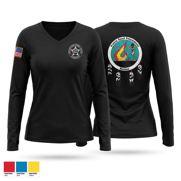 Womens Long Sleeve Vneck Shirt, Dispatch, Police, Teamtime, Team time, sublimation, custom sports apparel, team uniforms, spirit wear, spiritwear, sports uniforms, custom shirts, team store, custom team store, fundraiser sports, apparel fundraiser