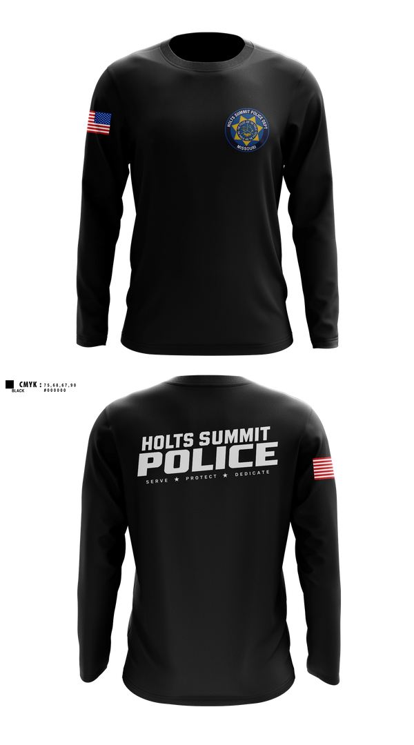 Long Sleeve Performance Shirt, Holts Summit Police Department, Police, Teamtime, Team time, sublimation, custom sports apparel, team uniforms, spirit wear, spiritwear, sports uniforms, custom shirts, team store, custom team store, fundraiser sports, apparel fundraiser