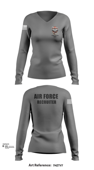 Womens Long Sleeve Vneck Shirt, 336 RCS F Flight, , Teamtime, Team time, sublimation, custom sports apparel, team uniforms, spirit wear, spiritwear, sports uniforms, custom shirts, team store, custom team store, fundraiser sports, apparel fundraiser