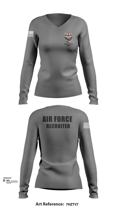 336 RCS F Flight 15570054 Women's Long Sleeve V-neck Shirt - 102