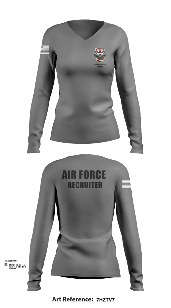 Womens Long Sleeve Vneck Shirt, 336 RCS F Flight, , Teamtime, Team time, sublimation, custom sports apparel, team uniforms, spirit wear, spiritwear, sports uniforms, custom shirts, team store, custom team store, fundraiser sports, apparel fundraiser