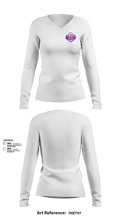 EC Soccer 42640852 Women's Long Sleeve V-neck Shirt - 53