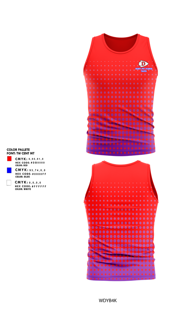 Tank Top, Derby Pop Warner Cheer, Cheer, Teamtime, Team time, sublimation, custom sports apparel, team uniforms, spirit wear, spiritwear, sports uniforms, custom shirts, team store, custom team store, fundraiser sports, apparel fundraiser