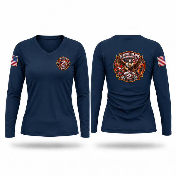 Womens Long Sleeve Vneck Shirt, Group 2, Fire Department, Teamtime, Team time, sublimation, custom sports apparel, team uniforms, spirit wear, spiritwear, sports uniforms, custom shirts, team store, custom team store, fundraiser sports, apparel fundraiser