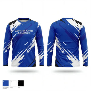 Long Sleeve Performance Shirt, Central Ohio Aquatics, Swimming, Teamtime, Team time, sublimation, custom sports apparel, team uniforms, spirit wear, spiritwear, sports uniforms, custom shirts, team store, custom team store, fundraiser sports, apparel fundraiser