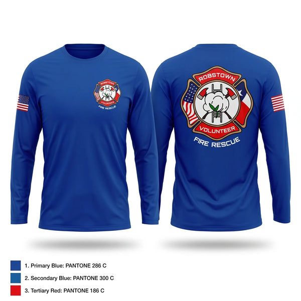 Long Sleeve Performance Shirt, Robstown Volunteer Fire Department, Fire Department, Teamtime, Team time, sublimation, custom sports apparel, team uniforms, spirit wear, spiritwear, sports uniforms, custom shirts, team store, custom team store, fundraiser sports, apparel fundraiser