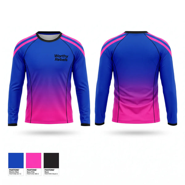 Long Sleeve Performance Shirt, Worthy Rebels, Softball, Teamtime, Team time, sublimation, custom sports apparel, team uniforms, spirit wear, spiritwear, sports uniforms, custom shirts, team store, custom team store, fundraiser sports, apparel fundraiser