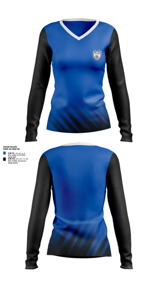 Womens Long Sleeve Vneck Shirt, Trinity Collegiate, Men's Soccer, Teamtime, Team time, sublimation, custom sports apparel, team uniforms, spirit wear, spiritwear, sports uniforms, custom shirts, team store, custom team store, fundraiser sports, apparel fundraiser