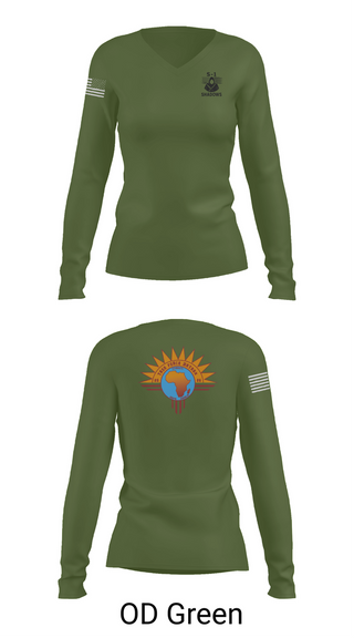 Womens Long Sleeve Vneck Shirt, TF BATAAN S1, Army, Teamtime, Team time, sublimation, custom sports apparel, team uniforms, spirit wear, spiritwear, sports uniforms, custom shirts, team store, custom team store, fundraiser sports, apparel fundraiser