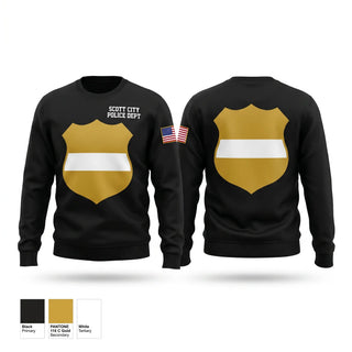 Crew Neck Sweatshirt, SCOTT CITY POLICE DEPT., Police, Teamtime, Team time, sublimation, custom sports apparel, team uniforms, spirit wear, spiritwear, sports uniforms, custom shirts, team store, custom team store, fundraiser sports, apparel fundraiser