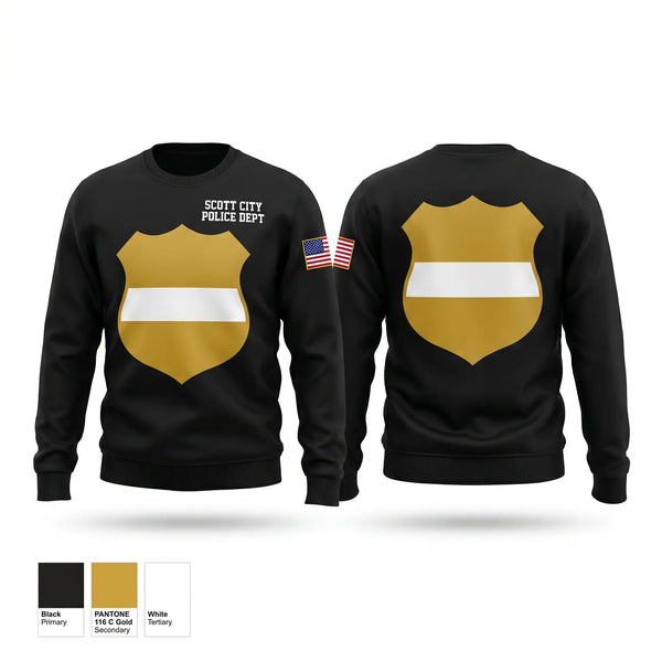 Crew Neck Sweatshirt, SCOTT CITY POLICE DEPT., Police, Teamtime, Team time, sublimation, custom sports apparel, team uniforms, spirit wear, spiritwear, sports uniforms, custom shirts, team store, custom team store, fundraiser sports, apparel fundraiser