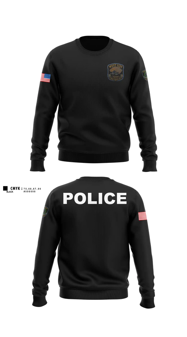 Crew Neck Sweatshirt, Houston Police West Side, Police, Teamtime, Team time, sublimation, custom sports apparel, team uniforms, spirit wear, spiritwear, sports uniforms, custom shirts, team store, custom team store, fundraiser sports, apparel fundraiser
