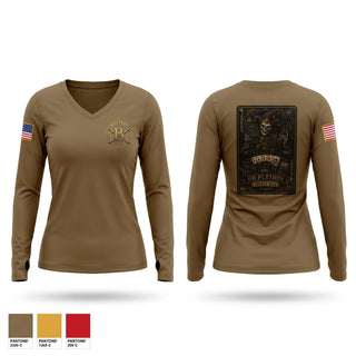 Womens Long Sleeve Vneck Shirt, B 1-10FA, Army, Teamtime, Team time, sublimation, custom sports apparel, team uniforms, spirit wear, spiritwear, sports uniforms, custom shirts, team store, custom team store, fundraiser sports, apparel fundraiser