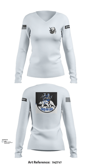 Womens Long Sleeve Vneck Shirt, Icehurst, , Teamtime, Team time, sublimation, custom sports apparel, team uniforms, spirit wear, spiritwear, sports uniforms, custom shirts, team store, custom team store, fundraiser sports, apparel fundraiser