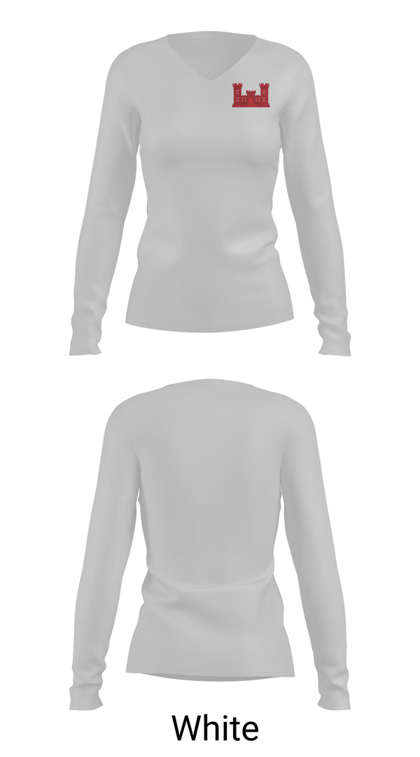 Womens Long Sleeve Vneck Shirt, 205TH EN BN, Army, Teamtime, Team time, sublimation, custom sports apparel, team uniforms, spirit wear, spiritwear, sports uniforms, custom shirts, team store, custom team store, fundraiser sports, apparel fundraiser