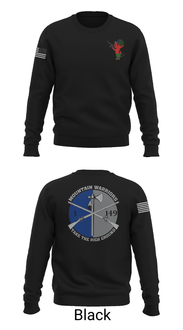 Crew Neck Sweatshirt, 1-149th HHC Medic section, Army, Teamtime, Team time, sublimation, custom sports apparel, team uniforms, spirit wear, spiritwear, sports uniforms, custom shirts, team store, custom team store, fundraiser sports, apparel fundraiser