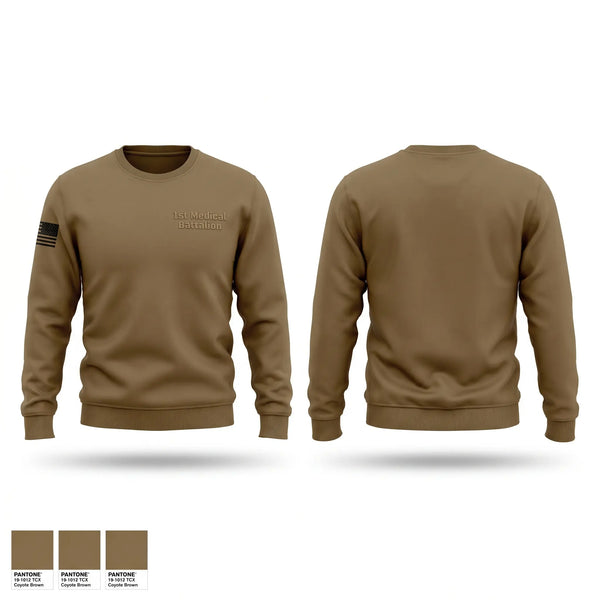 Crew Neck Sweatshirt, 1st Medical Battalion, Navy, Teamtime, Team time, sublimation, custom sports apparel, team uniforms, spirit wear, spiritwear, sports uniforms, custom shirts, team store, custom team store, fundraiser sports, apparel fundraiser