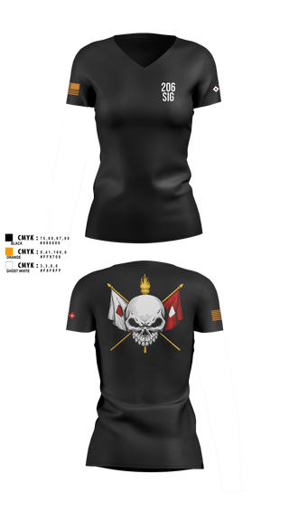 Womens Short Sleeve Vneck Shirt, 206th Signal Company, Army, Teamtime, Team time, sublimation, custom sports apparel, team uniforms, spirit wear, spiritwear, sports uniforms, custom shirts, team store, custom team store, fundraiser sports, apparel fundraiser