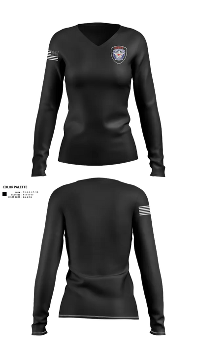 Cadets 46929320 Women's Long Sleeve V-neck Shirt - 21