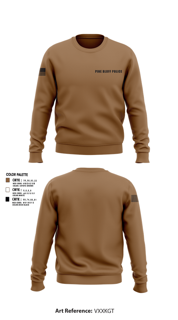 Crew Neck Sweatshirt, Pine Bluff Police, Police, Teamtime, Team time, sublimation, custom sports apparel, team uniforms, spirit wear, spiritwear, sports uniforms, custom shirts, team store, custom team store, fundraiser sports, apparel fundraiser