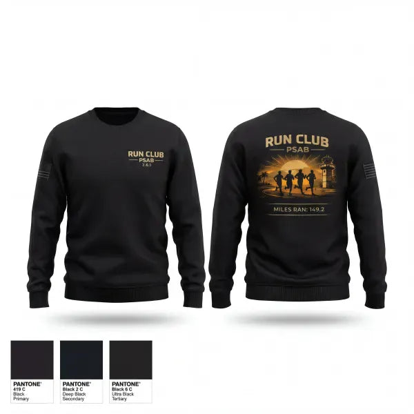 Crew Neck Sweatshirt, RUN CLUB, Air Force, Teamtime, Team time, sublimation, custom sports apparel, team uniforms, spirit wear, spiritwear, sports uniforms, custom shirts, team store, custom team store, fundraiser sports, apparel fundraiser