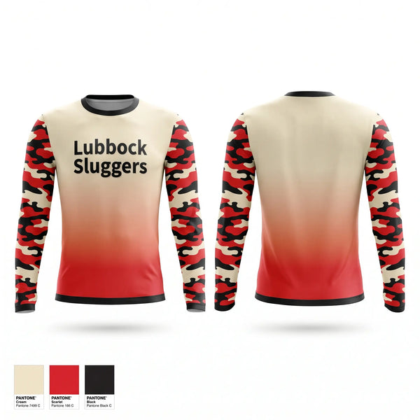 Long Sleeve Performance Shirt, Lubbock Sluggers, Baseball, Teamtime, Team time, sublimation, custom sports apparel, team uniforms, spirit wear, spiritwear, sports uniforms, custom shirts, team store, custom team store, fundraiser sports, apparel fundraiser
