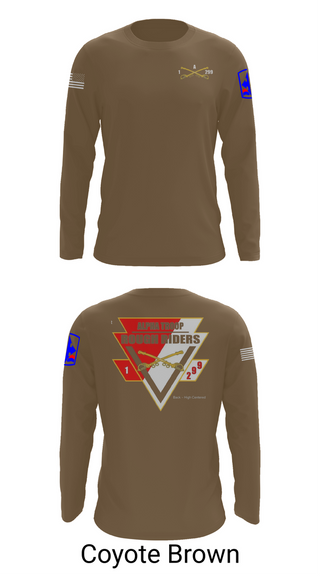 Long Sleeve Performance Shirt, A Troop, 1st squadron-299th Calvary Regiment, , Teamtime, Team time, sublimation, custom sports apparel, team uniforms, spirit wear, spiritwear, sports uniforms, custom shirts, team store, custom team store, fundraiser sports, apparel fundraiser