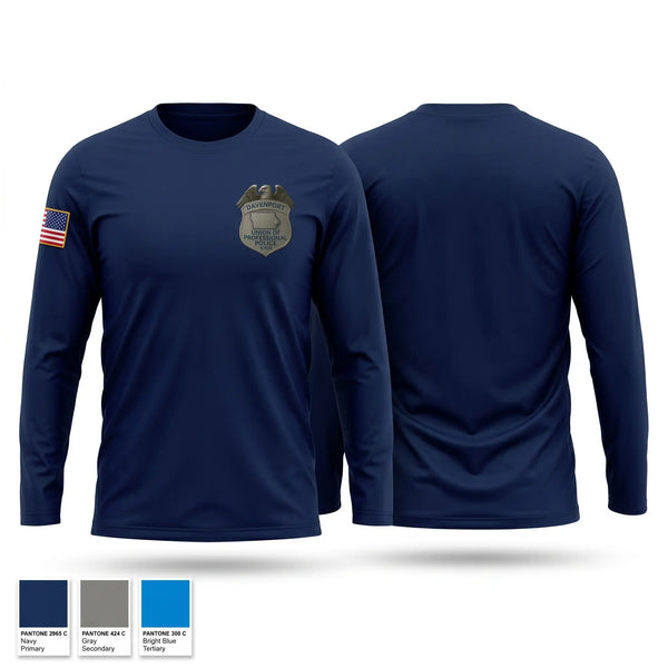 Long Sleeve Performance Shirt, Davenport Union of Professional Police, Police, Teamtime, Team time, sublimation, custom sports apparel, team uniforms, spirit wear, spiritwear, sports uniforms, custom shirts, team store, custom team store, fundraiser sports, apparel fundraiser