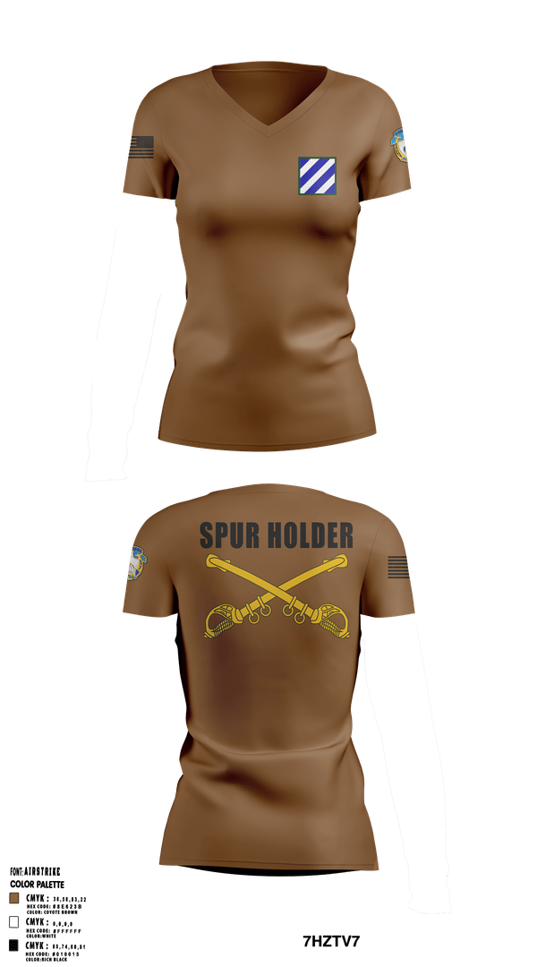 Womens Short Sleeve Vneck Shirt, 5-7 cav, Army, Teamtime, Team time, sublimation, custom sports apparel, team uniforms, spirit wear, spiritwear, sports uniforms, custom shirts, team store, custom team store, fundraiser sports, apparel fundraiser