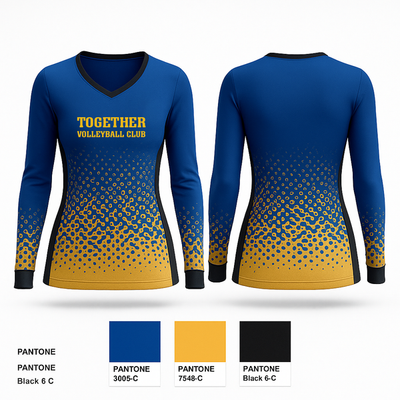 Together Volleyball Club 81374935 Women's Long Sleeve V-neck Shirt - 1