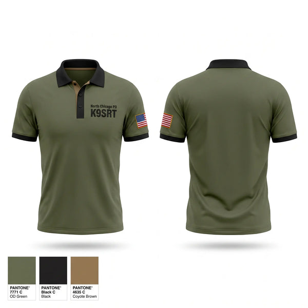Short Sleeve Performance Polo, North Chicago PD K9/SRT, Police, Teamtime, Team time, sublimation, custom sports apparel, team uniforms, spirit wear, spiritwear, sports uniforms, custom shirts, team store, custom team store, fundraiser sports, apparel fundraiser