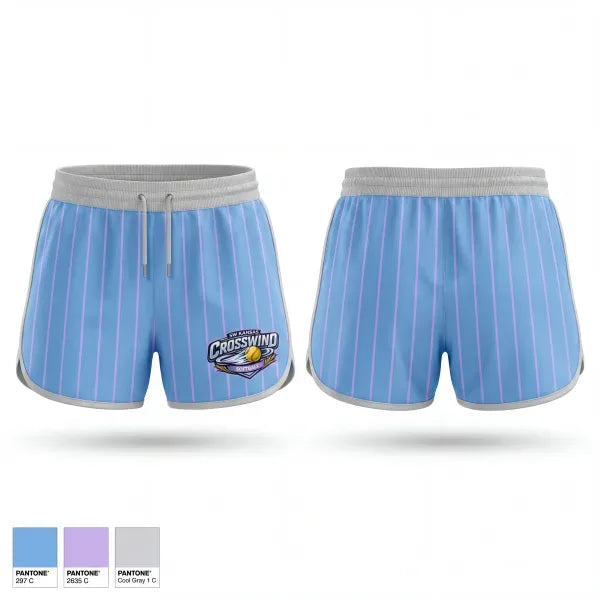 Womens Shorts, SW Kansas Crosswind, Softball, Teamtime, Team time, sublimation, custom sports apparel, team uniforms, spirit wear, spiritwear, sports uniforms, custom shirts, team store, custom team store, fundraiser sports, apparel fundraiser