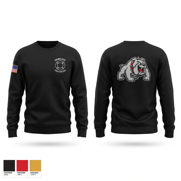 Crew Neck Sweatshirt, Okmulgee Firefighters, Fire Department, Teamtime, Team time, sublimation, custom sports apparel, team uniforms, spirit wear, spiritwear, sports uniforms, custom shirts, team store, custom team store, fundraiser sports, apparel fundraiser