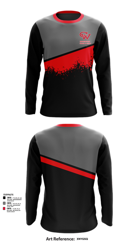 Long Sleeve Performance Shirt, Washington Track & Field, Track & Field, Teamtime, Team time, sublimation, custom sports apparel, team uniforms, spirit wear, spiritwear, sports uniforms, custom shirts, team store, custom team store, fundraiser sports, apparel fundraiser