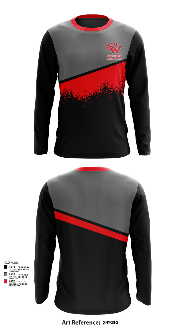 Long Sleeve Performance Shirt, Washington Track & Field, Track & Field, Teamtime, Team time, sublimation, custom sports apparel, team uniforms, spirit wear, spiritwear, sports uniforms, custom shirts, team store, custom team store, fundraiser sports, apparel fundraiser