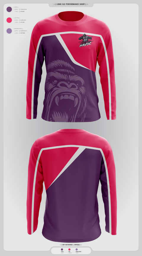 Long Sleeve Performance Shirt, West texas Havoc, Baseball, Teamtime, Team time, sublimation, custom sports apparel, team uniforms, spirit wear, spiritwear, sports uniforms, custom shirts, team store, custom team store, fundraiser sports, apparel fundraiser