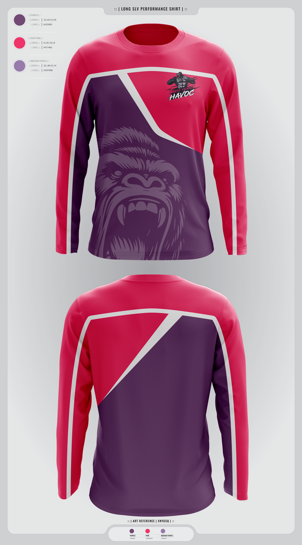 Long Sleeve Performance Shirt, West texas Havoc, Baseball, Teamtime, Team time, sublimation, custom sports apparel, team uniforms, spirit wear, spiritwear, sports uniforms, custom shirts, team store, custom team store, fundraiser sports, apparel fundraiser