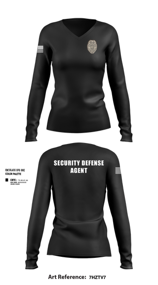Womens Long Sleeve Vneck Shirt, IMMUNE Security Defense Agency, , Teamtime, Team time, sublimation, custom sports apparel, team uniforms, spirit wear, spiritwear, sports uniforms, custom shirts, team store, custom team store, fundraiser sports, apparel fundraiser