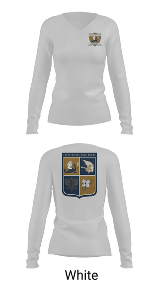 Womens Long Sleeve Vneck Shirt, Fayetteville Area Rugby, Rugby, Teamtime, Team time, sublimation, custom sports apparel, team uniforms, spirit wear, spiritwear, sports uniforms, custom shirts, team store, custom team store, fundraiser sports, apparel fundraiser