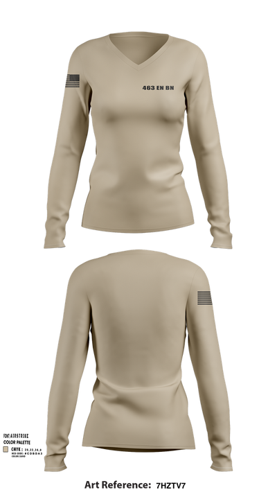 463 EN BN 36588226 Women's Long Sleeve V-neck Shirt - 103