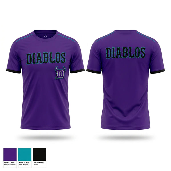 Short Sleeve Performance Shirt, Diablos, Baseball, Teamtime, Team time, sublimation, custom sports apparel, team uniforms, spirit wear, spiritwear, sports uniforms, custom shirts, team store, custom team store, fundraiser sports, apparel fundraiser