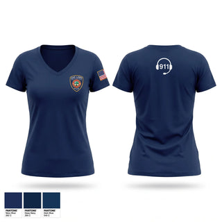 Womens Short Sleeve Vneck Shirt, OLREC Dispatch, Police, Teamtime, Team time, sublimation, custom sports apparel, team uniforms, spirit wear, spiritwear, sports uniforms, custom shirts, team store, custom team store, fundraiser sports, apparel fundraiser