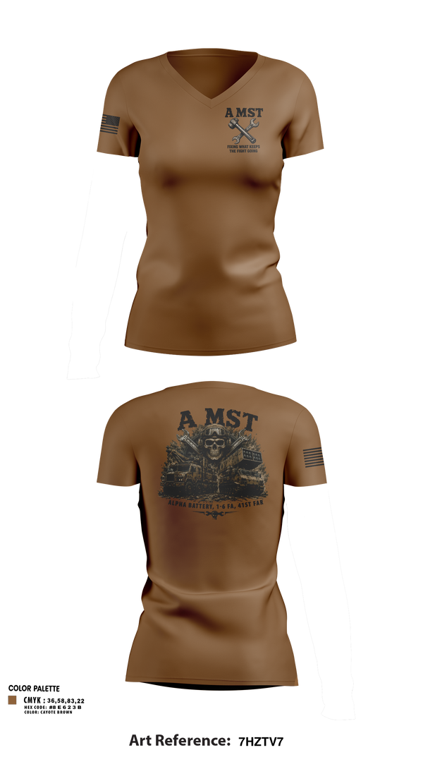 Womens Short Sleeve Vneck Shirt, A Battery, 1-6 FA, A MST, Army, Teamtime, Team time, sublimation, custom sports apparel, team uniforms, spirit wear, spiritwear, sports uniforms, custom shirts, team store, custom team store, fundraiser sports, apparel fundraiser