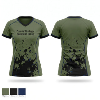 Womens Short Sleeve Vneck Shirt, Corvus Strategic Solutions Group, , Teamtime, Team time, sublimation, custom sports apparel, team uniforms, spirit wear, spiritwear, sports uniforms, custom shirts, team store, custom team store, fundraiser sports, apparel fundraiser