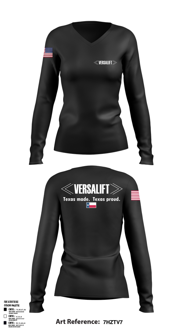 Womens Long Sleeve Vneck Shirt, Versalift, , Teamtime, Team time, sublimation, custom sports apparel, team uniforms, spirit wear, spiritwear, sports uniforms, custom shirts, team store, custom team store, fundraiser sports, apparel fundraiser