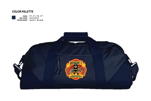Duffle Bag, Camden city fire department, rescue 1, Fire Department, Teamtime, Team time, sublimation, custom sports apparel, team uniforms, spirit wear, spiritwear, sports uniforms, custom shirts, team store, custom team store, fundraiser sports, apparel fundraiser