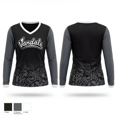 Midwest Vandals 30294213 Women's Long Sleeve V-neck Shirt - 1