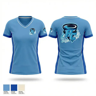 Womens Short Sleeve Vneck Shirt, The Eye of the Storm Marching Band, Track & Field, Teamtime, Team time, sublimation, custom sports apparel, team uniforms, spirit wear, spiritwear, sports uniforms, custom shirts, team store, custom team store, fundraiser sports, apparel fundraiser