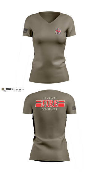 Womens Short Sleeve Vneck Shirt, La Porte, Fire Department, Teamtime, Team time, sublimation, custom sports apparel, team uniforms, spirit wear, spiritwear, sports uniforms, custom shirts, team store, custom team store, fundraiser sports, apparel fundraiser